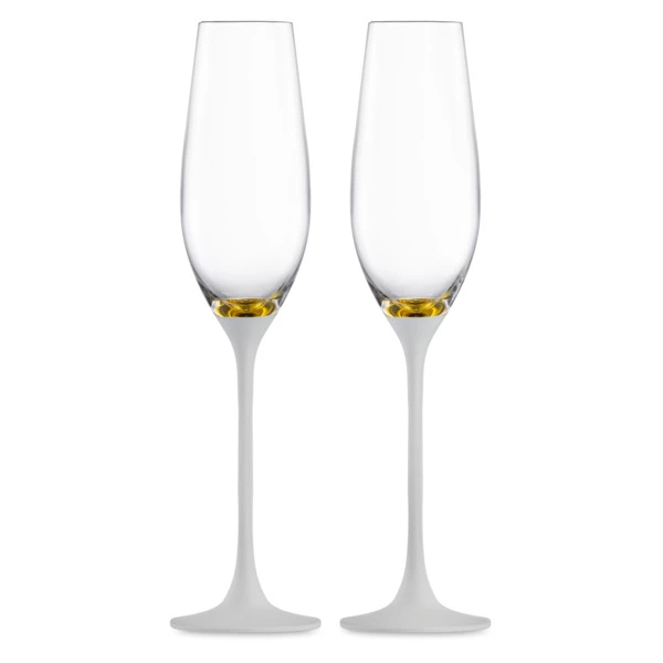 Набор бокалов для шампанского Eisch Champagner Exclusive 210 мл, 2 шт, бело-золотой декор, стекло, р