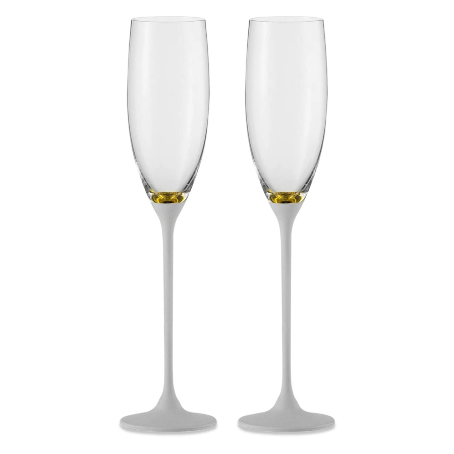 Набор бокалов для шампанского Eisch Champagner Exclusive 210 мл, 2 шт, бело-золотой декор, стекло, р