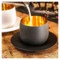 Чашка кофейная с блюдцем Eisch CAPPUCCINO 300 мл, черно-золотой декор, стекло, ручная работа, п/к