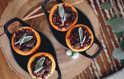 Хурма фаршированная говядиной и гранатом