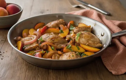 Курица с персиками